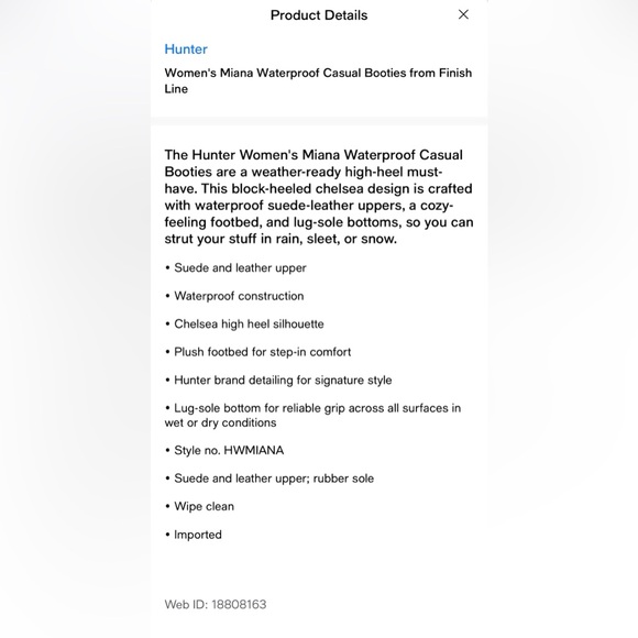 Hunter Women’s Miana Chelsea Boot - Size 9 - Picture 2 of 15